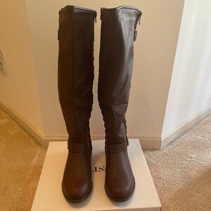 New Women Wide Calf, Knee-high, Quilted Tall Boots sz 10